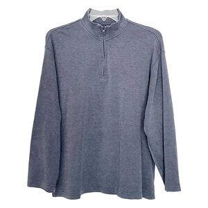 Men's Size XL Long Sleeve Quarter Zip Gray Sweater Cotton-Polyester